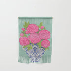 Pink Peonies in Ginger Jar Vase Wall Hanging Gallery Image 1