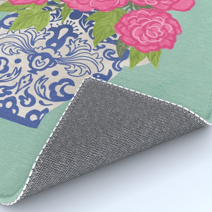 Pink Peonies in Ginger Jar Vase Rug Gallery Image 4