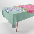 Pink Peonies in Ginger Jar Vase Tablecloth Gallery Image 1