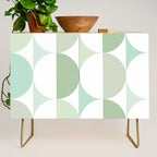 Mid-Mod geometric Sun and Moon tile - Sage Green Credenza Gallery Image 1