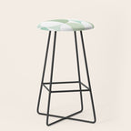 Mid-Mod geometric Sun and Moon tile - Sage Green Stool Gallery Image 1