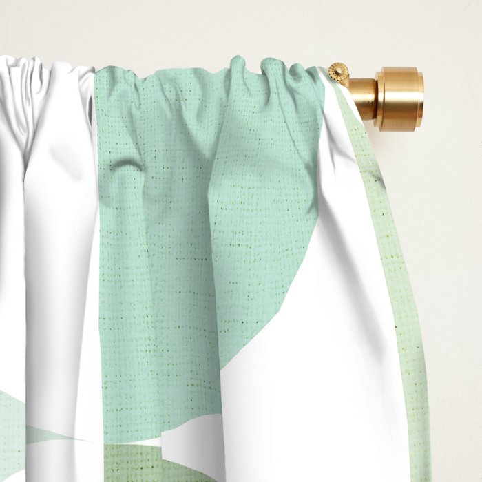 Mid-Mod geometric Sun and Moon tile - Sage Green Window Curtain Gallery Image 2