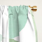 Mid-Mod geometric Sun and Moon tile - Sage Green Window Curtain Gallery Image 2