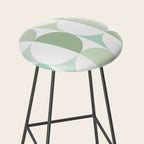 Mid-Mod geometric Sun and Moon tile - Sage Green Stool Gallery Image 2
