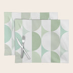Mid-Mod geometric Sun and Moon tile - Sage Green Placemat Gallery Image 1