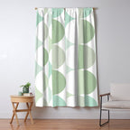 Mid-Mod geometric Sun and Moon tile - Sage Green Window Curtain Gallery Image 5