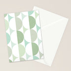 Mid-Mod geometric Sun and Moon tile - Sage Green Stationery Card Gallery Image 2