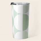Mid-Mod geometric Sun and Moon tile - Sage Green Travel Mug Gallery Image 3