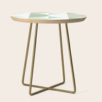 Mid-Mod geometric Sun and Moon tile - Sage Green Side Table Gallery Image 1