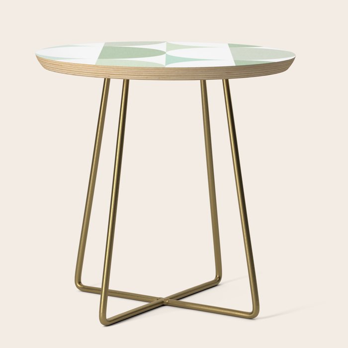 Mid-Mod geometric Sun and Moon tile - Sage Green Side Table Gallery Image 1
