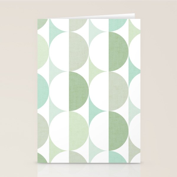Mid-Mod geometric Sun and Moon tile - Sage Green Stationery Card Gallery Image 2