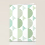Mid-Mod geometric Sun and Moon tile - Sage Green Stationery Card Gallery Image 2