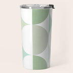 Mid-Mod geometric Sun and Moon tile - Sage Green Travel Mug Gallery Image 2