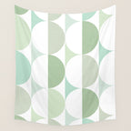 Mid-Mod geometric Sun and Moon tile - Sage Green Wall Tapestry Gallery Image 4