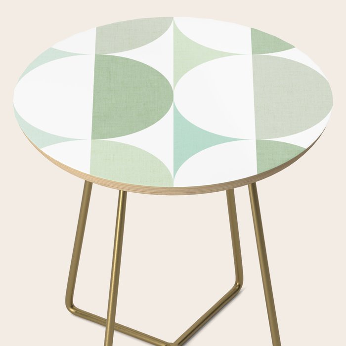 Mid-Mod geometric Sun and Moon tile - Sage Green Side Table Gallery Image 2