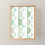 Mid-Mod geometric Sun and Moon tile - Sage Green Mini Art Print Gallery Image 1