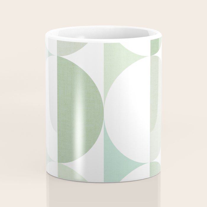 Mid-Mod geometric Sun and Moon tile - Sage Green Coffee Mug Gallery Image 4