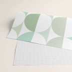Mid-Mod geometric Sun and Moon tile - Sage Green Wrapping Paper Gallery Image 2