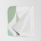 Mid-Mod geometric Sun and Moon tile - Sage Green Throw Blanket Gallery Image 3