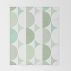 Mid-Mod geometric Sun and Moon tile - Sage Green Throw Blanket Gallery Image 2