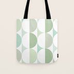 Mid-Mod geometric Sun and Moon tile - Sage Green Tote Bag Gallery Image 1