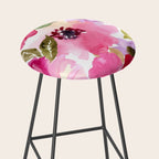 Watercolor Flowers Pink Fuchsia Stool Gallery Image 2