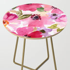 Watercolor Flowers Pink Fuchsia Side Table Gallery Image 2