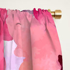 Watercolor Flowers Pink Fuchsia Window Curtain Gallery Image 2