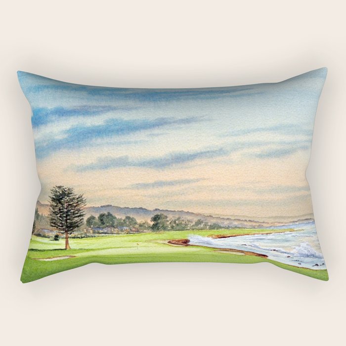 Pebble Beach Golf Course 18th Hole Rectangular Pillow Gallery Image 2