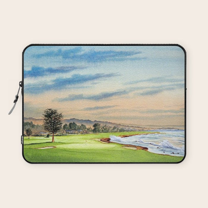 Pebble Beach Golf Course 18th Hole Laptop Sleeve Gallery Image 1