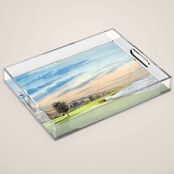 Pebble Beach Golf Course 18th Hole Acrylic Tray Gallery Image 1