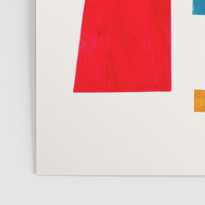 'Falling Down' Paper Collage Fun Colorful Shapes Mid Century Minimal Abstract Art by Ejaaz Haniff Poster Gallery Image 3