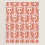 Retro Art, Floral Prints, Coral and White Jigsaw Puzzle Gallery Image 1