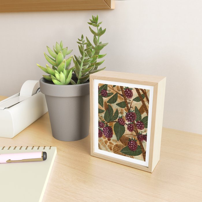 In Season in Red Raspberry and Forest Green Mini Art Print Gallery Image 2