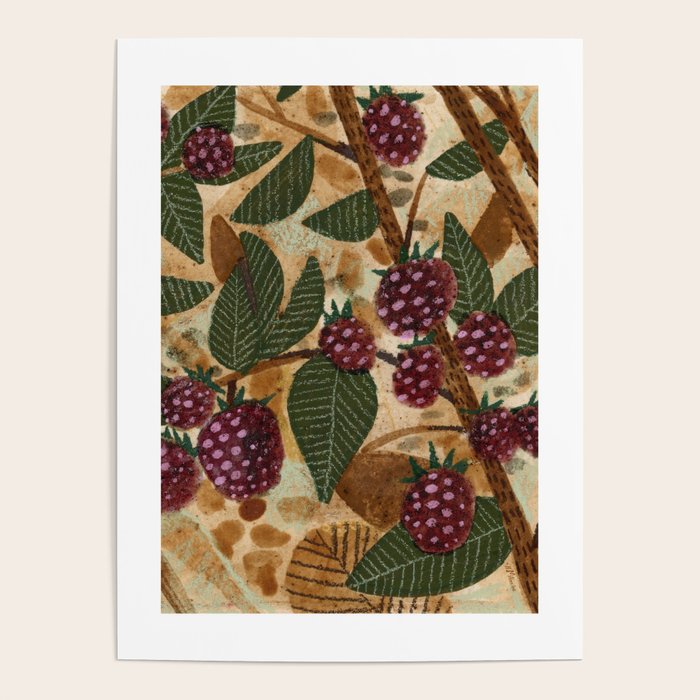 In Season in Red Raspberry and Forest Green Poster Gallery Image 1