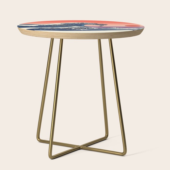The Great Wave of Black Pug Side Table Gallery Image 1