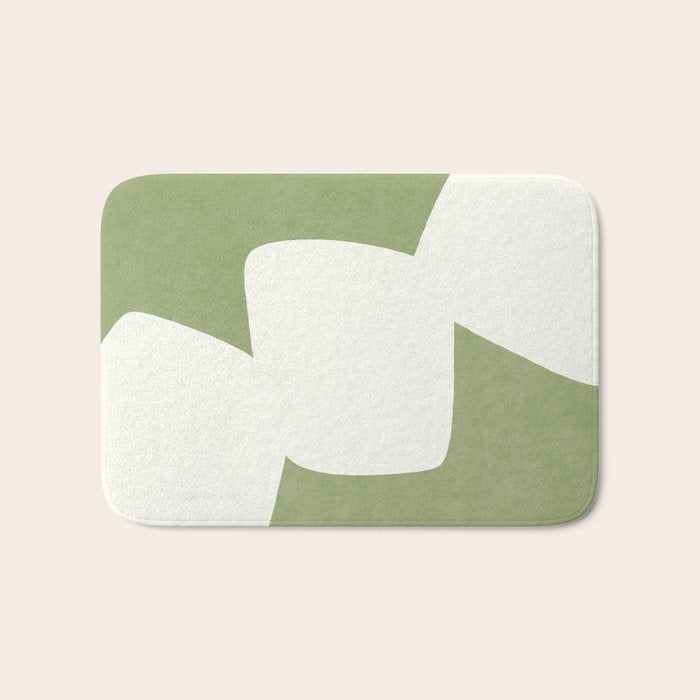 Minimal Shapes green Bath Mat Gallery Image 1