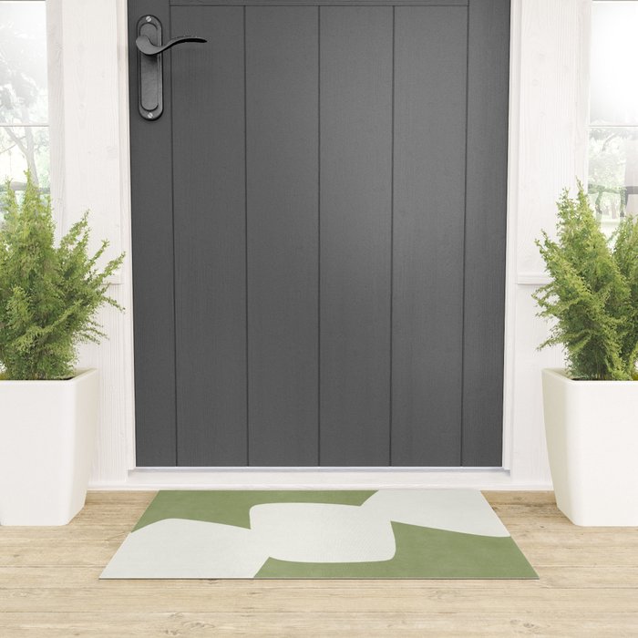 Minimal Shapes green Welcome Mat Gallery Image 3
