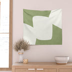 Minimal Shapes green Wall Tapestry Gallery Image 2