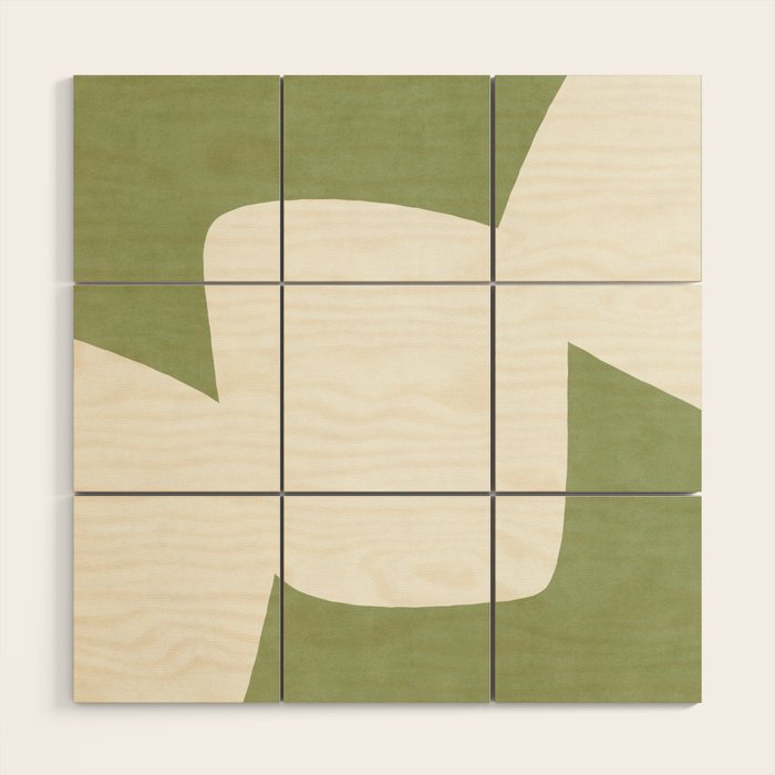 Minimal Shapes green Wood Wall Art Gallery Image 1