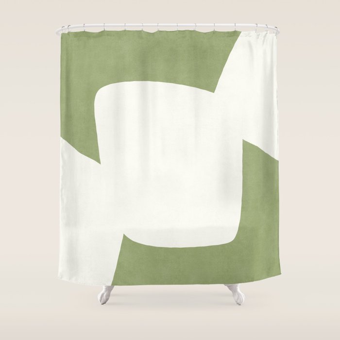Minimal Shapes green Shower Curtain Gallery Image 1