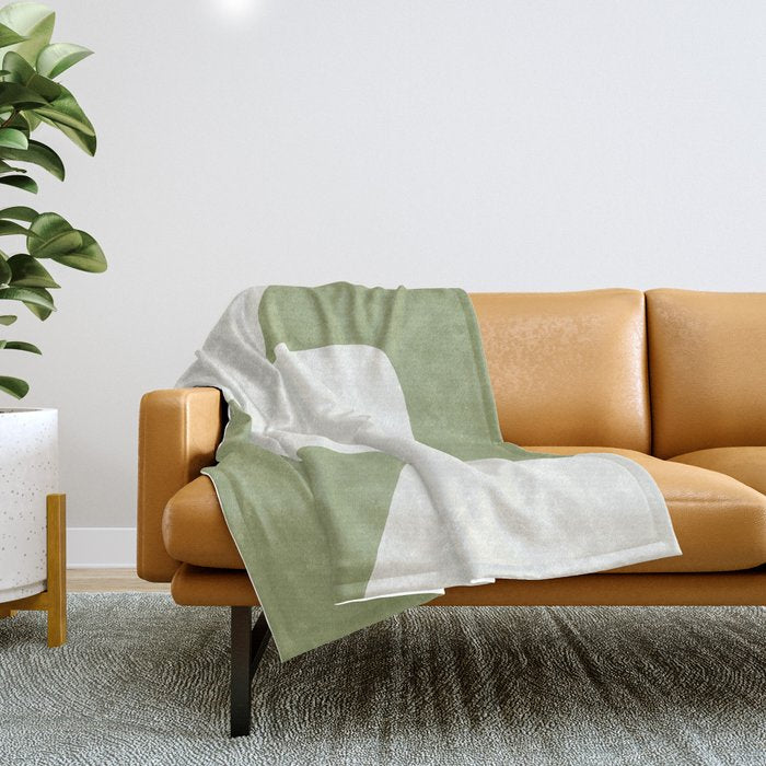 Minimal Shapes green Throw Blanket Gallery Image 1