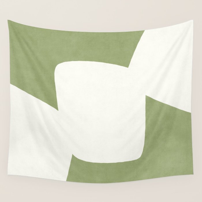 Minimal Shapes green Wall Tapestry Gallery Image 4