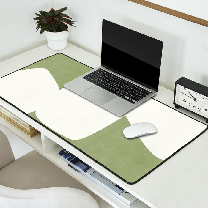 Minimal Shapes green Desk Mat Gallery Image 2