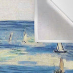 Seated Woman, Back Turned to the Open Window of Ocean & Seaside by Henri Matisse Wall Tapestry Gallery Image 3