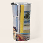 Seated Woman, Back Turned to the Open Window of Ocean & Seaside by Henri Matisse Travel Mug Gallery Image 3