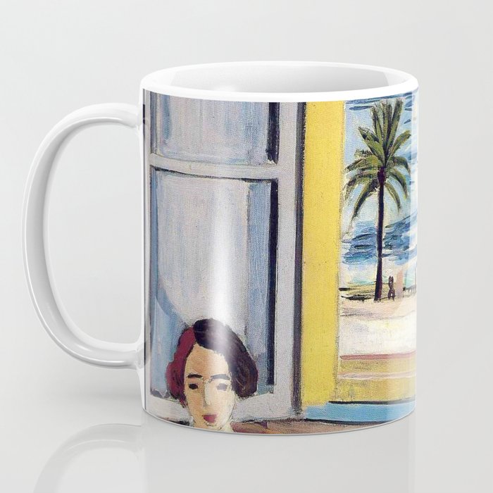 Seated Woman, Back Turned to the Open Window of Ocean & Seaside by Henri Matisse Coffee Mug Gallery Image 3