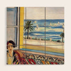 Seated Woman, Back Turned to the Open Window of Ocean & Seaside by Henri Matisse Wood Wall Art Gallery Image 1