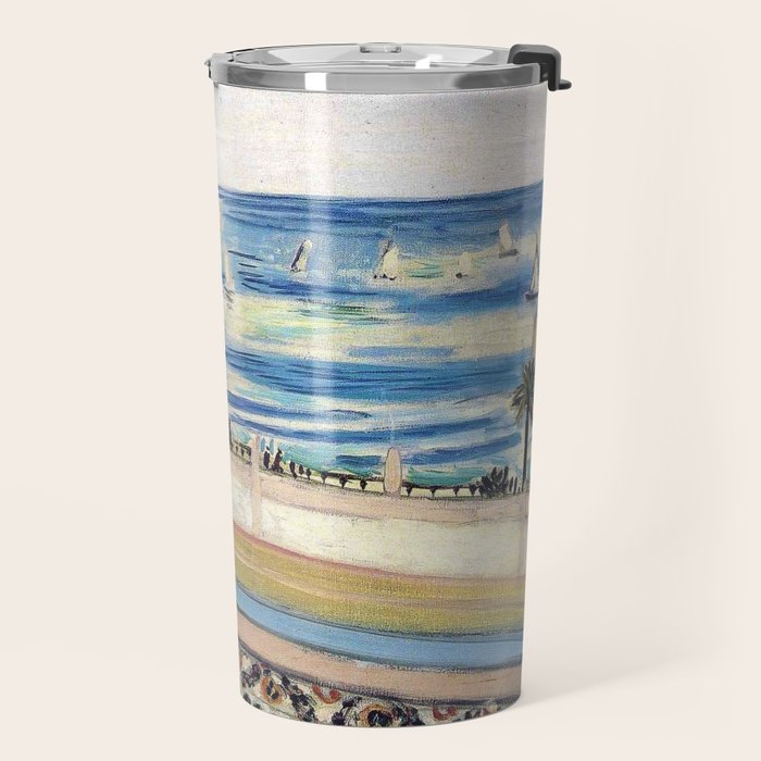 Seated Woman, Back Turned to the Open Window of Ocean & Seaside by Henri Matisse Travel Mug Gallery Image 2