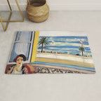 Seated Woman, Back Turned to the Open Window of Ocean & Seaside by Henri Matisse Rug Gallery Image 1